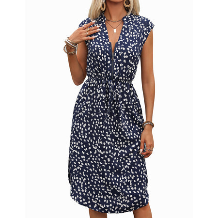 Women's Sleeveless Leopard Print Dress - ANIBEY
