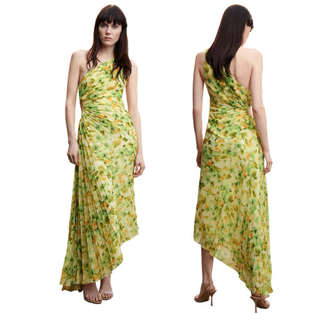 Women's Fashionable One-shoulder Printed Dress - ANIBEY