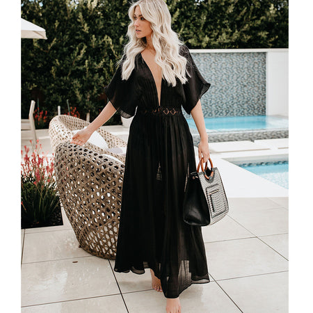 Slub lace lace long sunscreen cardigan - ANIBEY