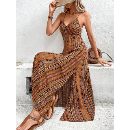 New Women's Sleeveless Sling Long Dress - ANIBEY