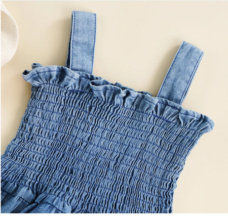 Denim Suspender Bodysuit Infant Toddler Clothing - ANIBEY