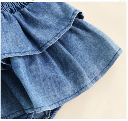 Denim Suspender Bodysuit Infant Toddler Clothing - ANIBEY