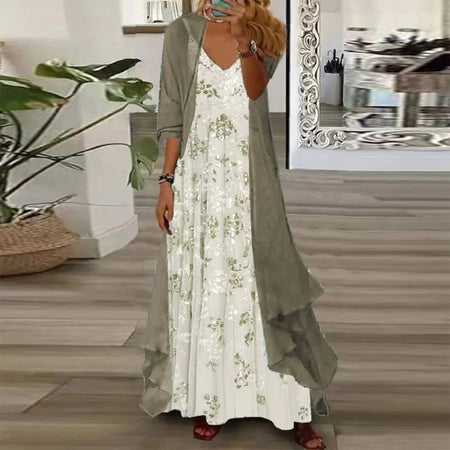 Women's Two-piece Digital Printing Sling Chiffon Jacket - ANIBEY