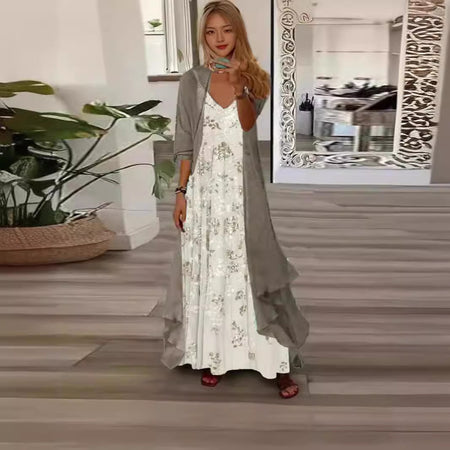 Women's Two-piece Digital Printing Sling Chiffon Jacket - ANIBEY