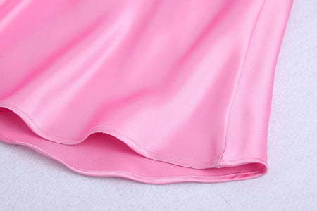 Summer New Women's Silk Satin Textured Dress - ANIBEY