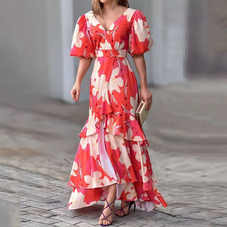 Women's Fashion Casual Printed Dress - ANIBEY