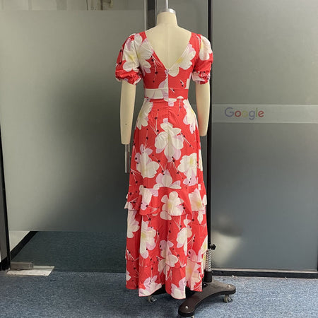 Women's Fashion Casual Printed Dress - ANIBEY