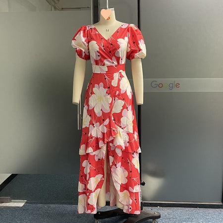 Women's Fashion Casual Printed Dress - ANIBEY