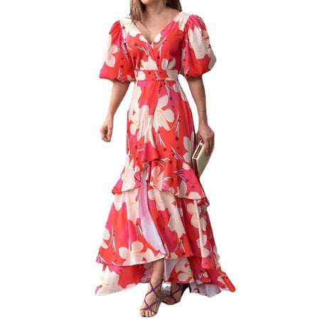 Women's Fashion Casual Printed Dress - ANIBEY