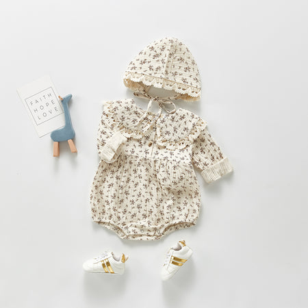 Autumn Baby Clothing Toddler Girls Bodysuits Big Collar Baby Girl Floral Suit Infant One Piece - ANIBEY
