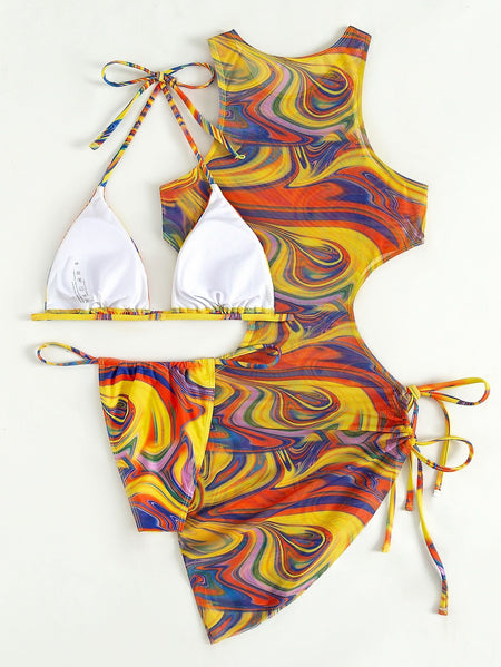 New Smudge-dyed European And American Sexy Mesh Swimsuit - ANIBEY