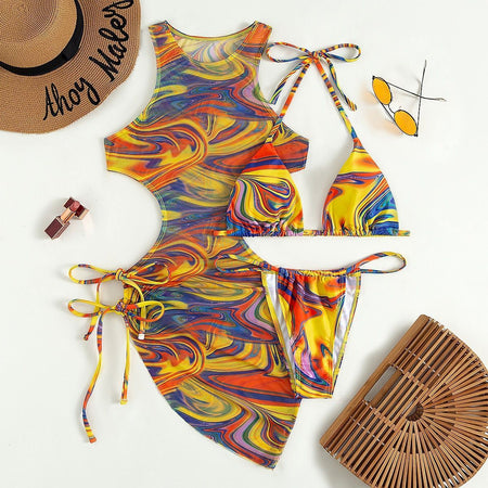 New Smudge-dyed European And American Sexy Mesh Swimsuit - ANIBEY