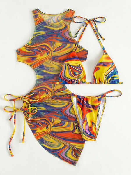 New Smudge-dyed European And American Sexy Mesh Swimsuit - ANIBEY