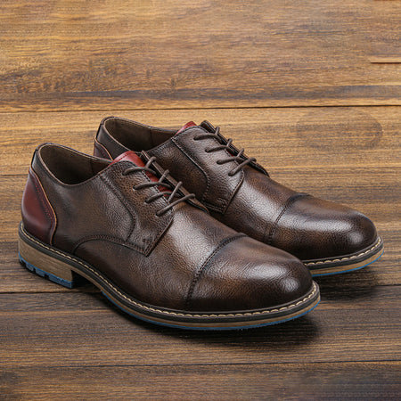 Men's Retro Leather Lace-up Shoes - ANIBEY