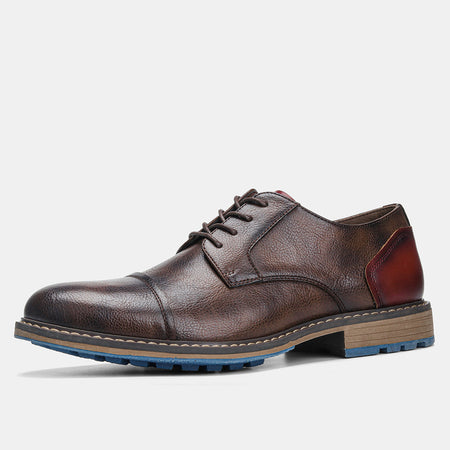 Men's Retro Leather Lace-up Shoes - ANIBEY