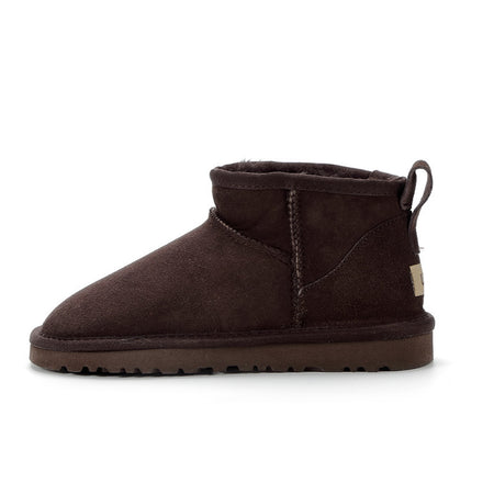 Super Short Snow Boots Sheepskin Leather Leather Bread Shoes Short Boots - ANIBEY