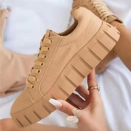 Lace-up Canvas Shoes, Foreign Trade Platform Shoes, Printed Single Shoes - ANIBEY