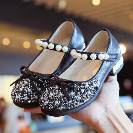 Leather Shoes Soft Sole Aisha Princess Shoes Children Crystal Shoes Flashing Baby Shoes - ANIBEY