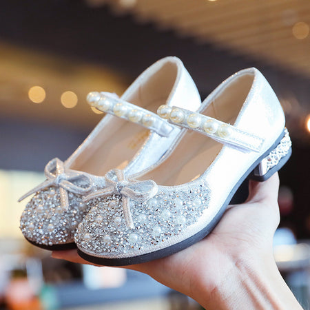 Leather Shoes Soft Sole Aisha Princess Shoes Children Crystal Shoes Flashing Baby Shoes - ANIBEY