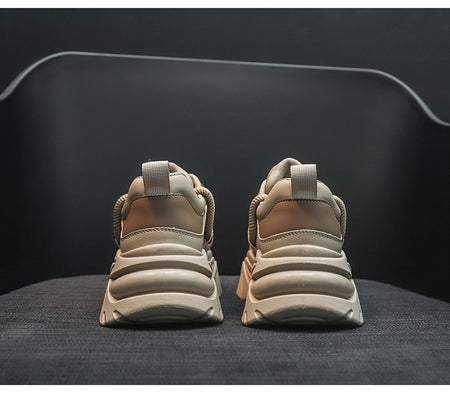 Casual Sneaker Platform Hidden Heel White Shoes - ANIBEY