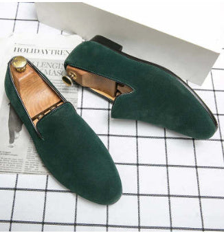 Men's Pedal Peas Suede Leather Loafers - ANIBEY