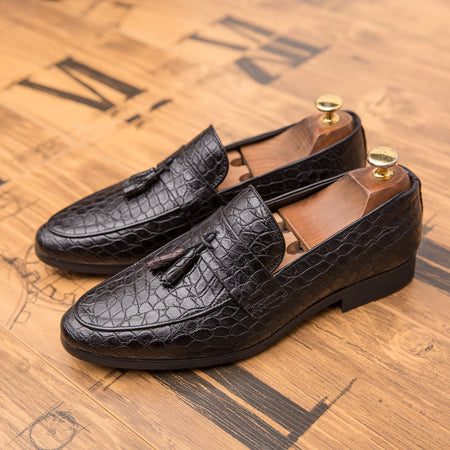 Elegant Artificial PU Pointed Formal Shoes for Men - ANIBEY