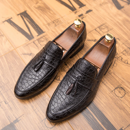 Elegant Artificial PU Pointed Formal Shoes for Men - ANIBEY