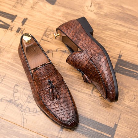 Elegant Artificial PU Pointed Formal Shoes for Men - ANIBEY