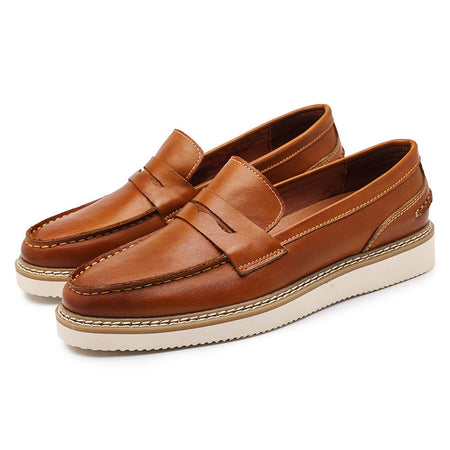 Men's Flat Heel Leather Finished Formal Shoes - ANIBEY