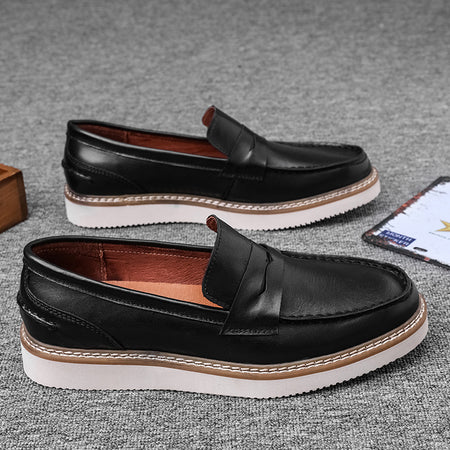 Men's Flat Heel Leather Finished Formal Shoes - ANIBEY