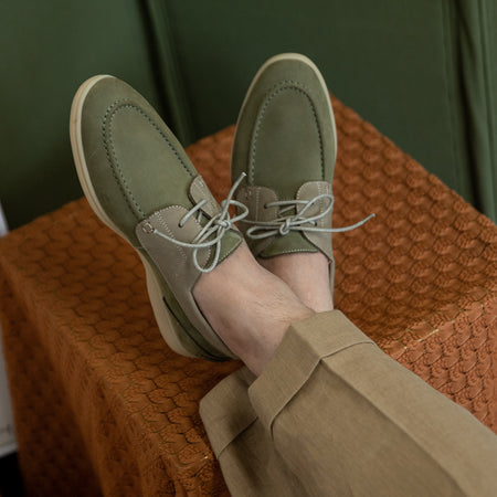 Lace-up Vintage High Mercerized Suede Sailing Shoes - ANIBEY