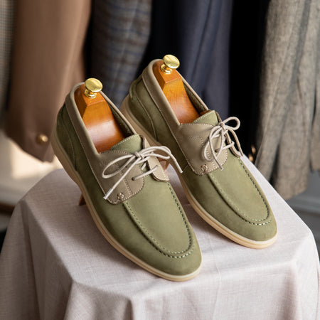 Lace-up Vintage High Mercerized Suede Sailing Shoes - ANIBEY