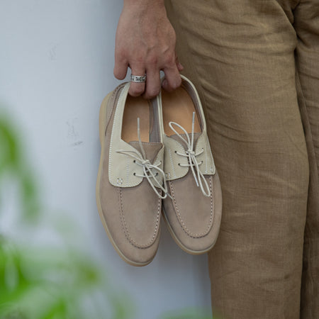 Lace-up Vintage High Mercerized Suede Sailing Shoes - ANIBEY