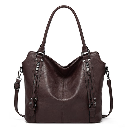 Double Zipper Design Tote Bag Large Capacity Shoulder Crossbody Bag For Women Handbags - ANIBEY