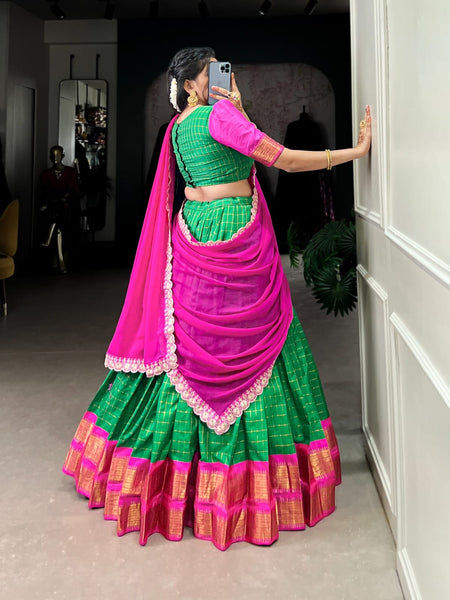 ANVESHA Chex With Zari Weaving Work Lehenga SET - ANIBEY