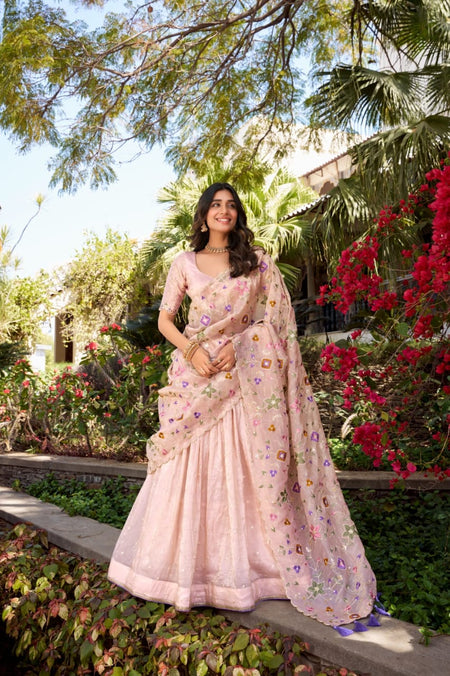 Generic womens Silk Semi-stitched lehenga choli(V3- - ANIBEY