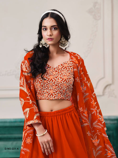 SIYA LIFESTYLE Embroidered Semi Stitched Lehenga Choli - - ANIBEY