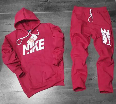 Fleece Hooded Tracksuits for Men (Maroon, L) - ANIBEY