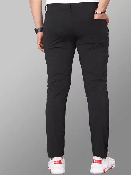 Lycra Blend Trouser for Men (Black, 28) - ANIBEY