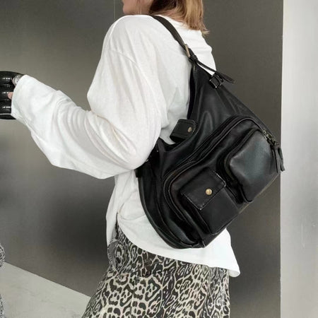 Retro High-grade Texture Multi-pocket Motorcycle Bag - ANIBEY
