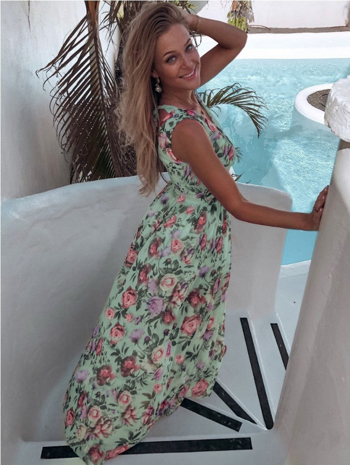 Printed chiffon dress - ANIBEY
