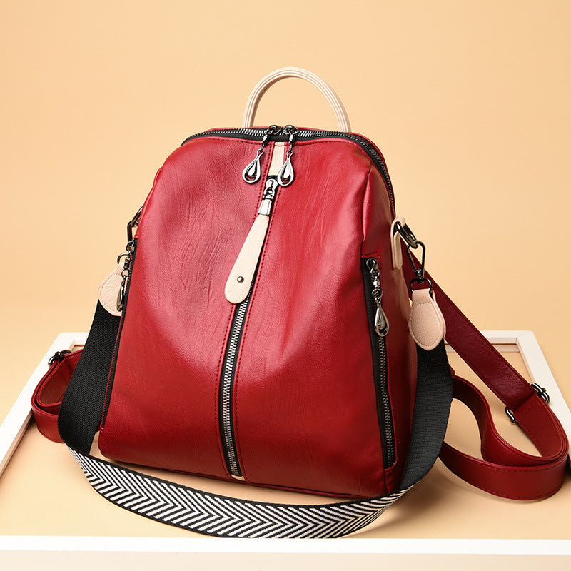 New Women Backpacks Soft Leather Backpack Fashion - ANIBEY