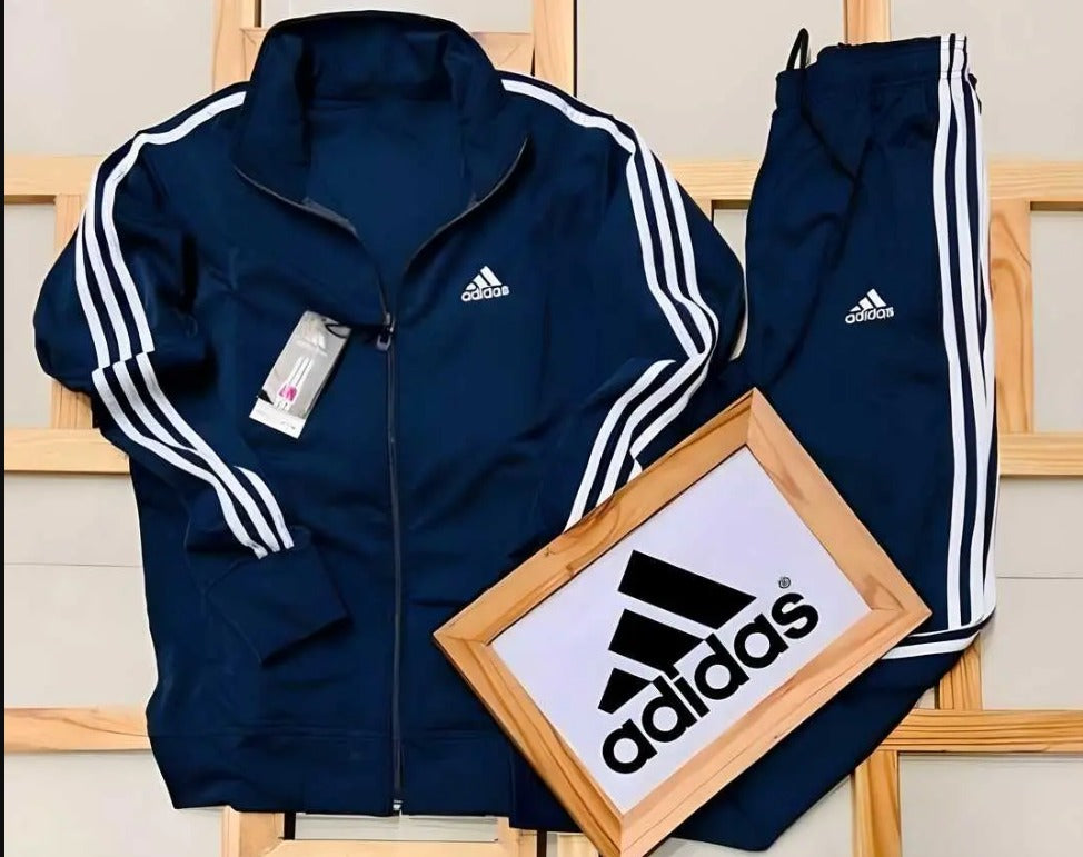 Full Sleeves Tracksuit for Men (Navy Blue, M) - ANIBEY