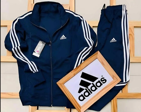 Full Sleeves Tracksuit for Men (Navy Blue, M) - ANIBEY