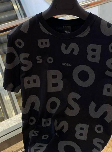 Men's Boss Trending T-Shirts (Black & Grey, S) - ANIBEY