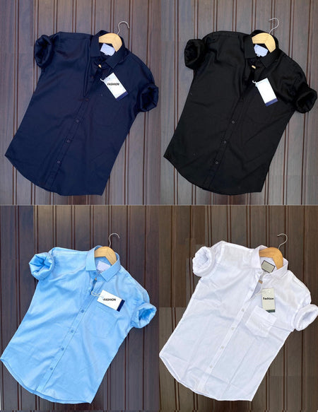 Combo of 4 Casual Shirts for Men (Multicolor, S) - ANIBEY