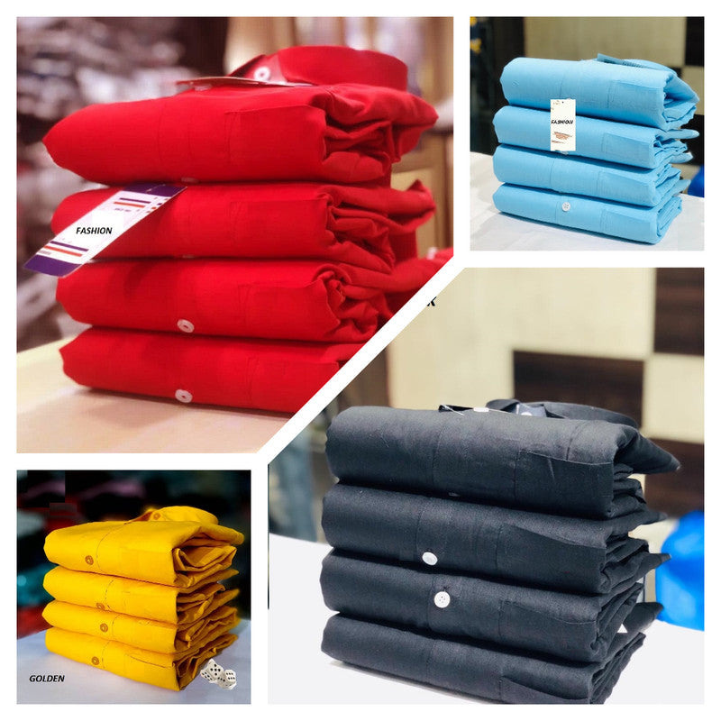 Combo of 4 Casual Shirts for Men (Multicolor, S) - ANIBEY