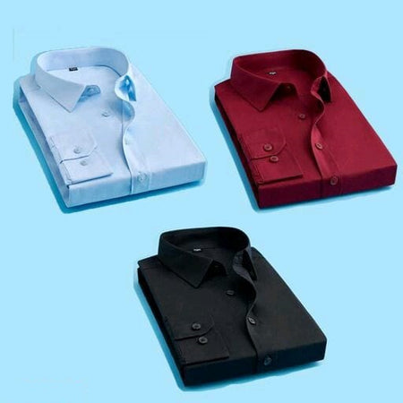 Combo of 3 Casual Men's Shirts (Multicolor, S) - ANIBEY