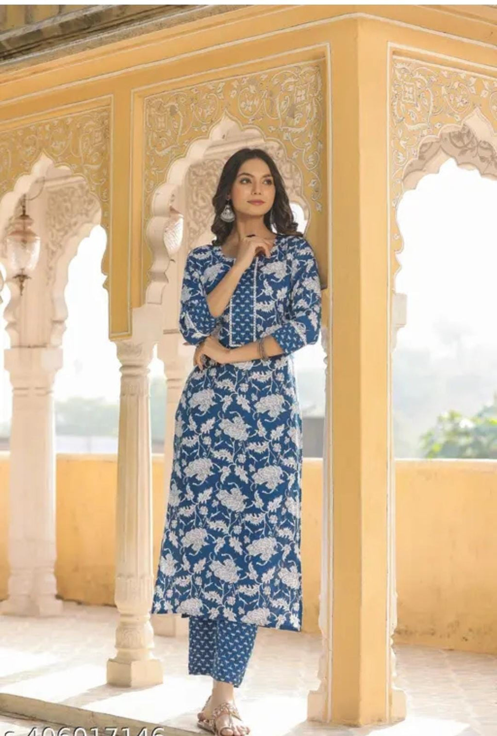 Women'S Floral Round No Dupatta Kurta Sets - ANIBEY