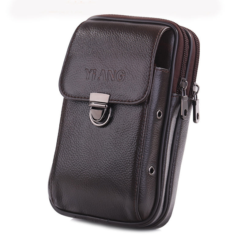 Horizontal And Vertical Leather Belt Mobile Phone Bag - ANIBEY